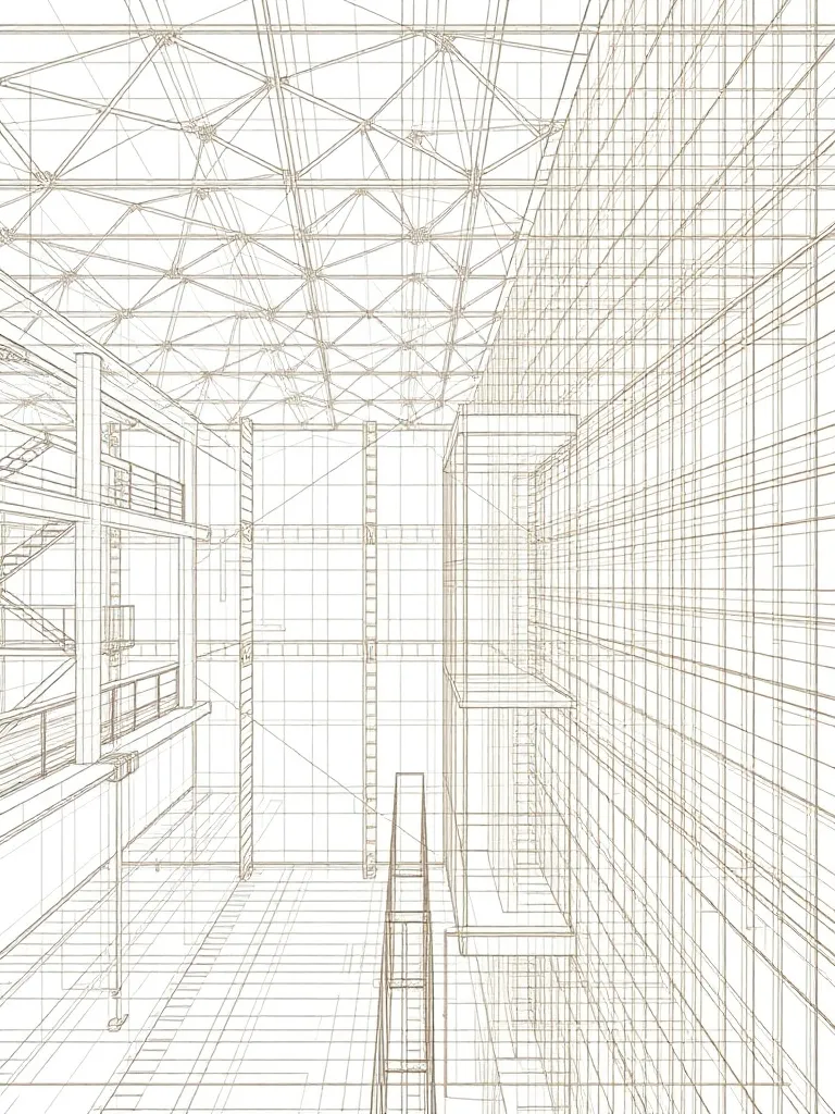 A professional, clean architectural blueprint showing comple