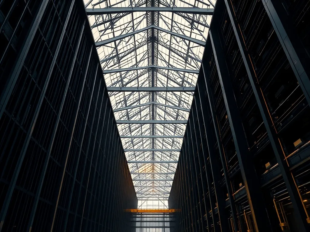 Abstract industrial architectural lines in dark graphite and