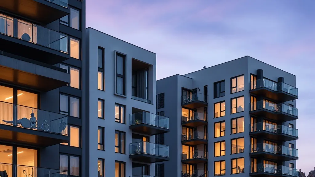Modern residential architecture in Wroclaw, minimalist facad